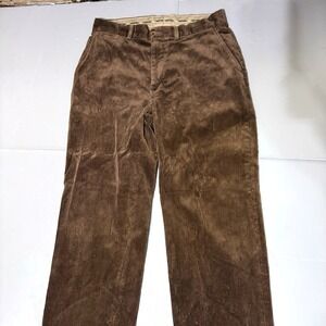 Polo Ralph Lauren Corduroy Pants 32 30 Brown Flat Front Vtg Solid Cotton